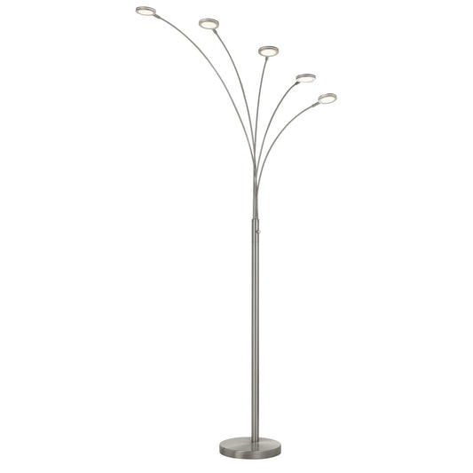 Nickel 5-Light Arc Floor Lamp