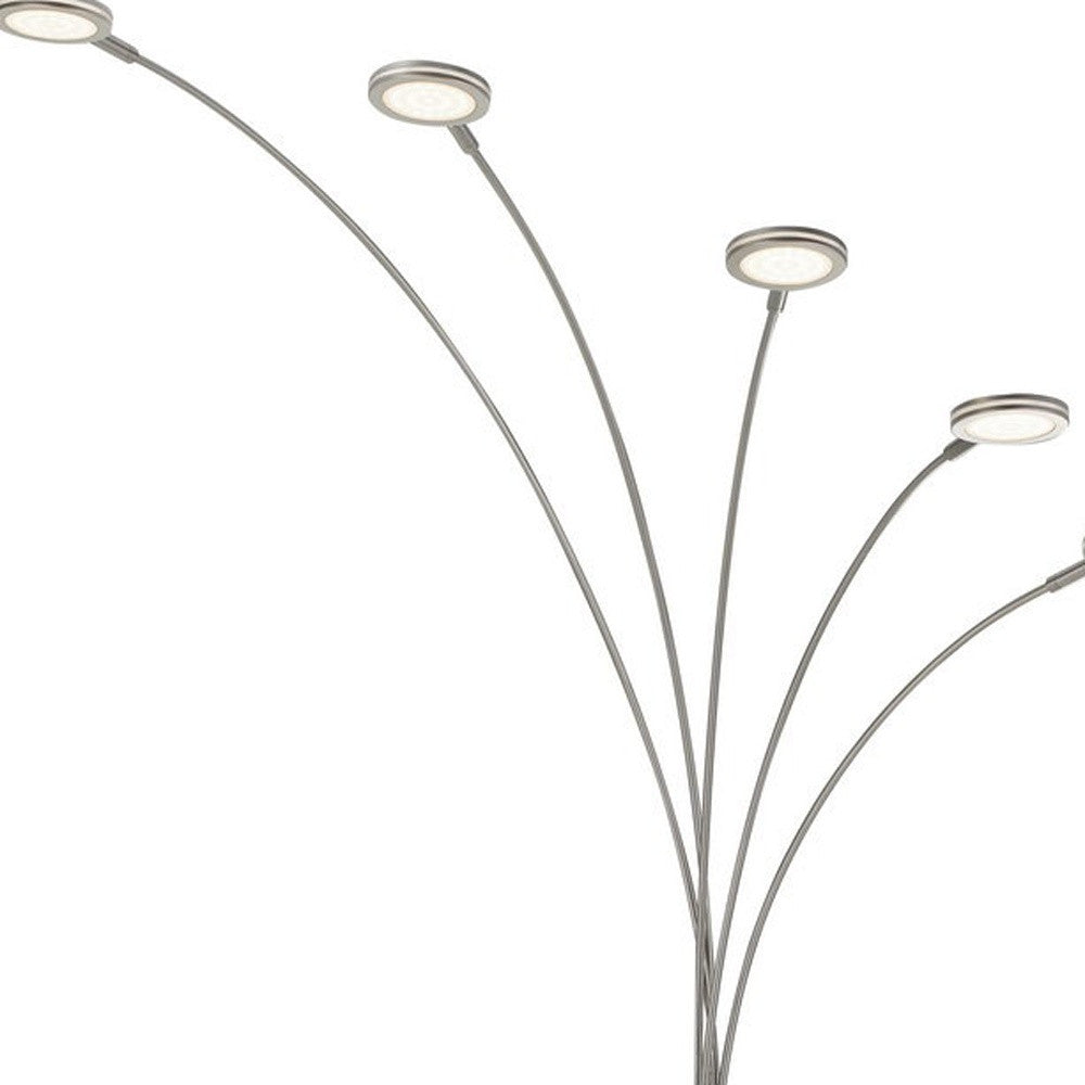 Nickel 5-Light Arc Floor Lamp