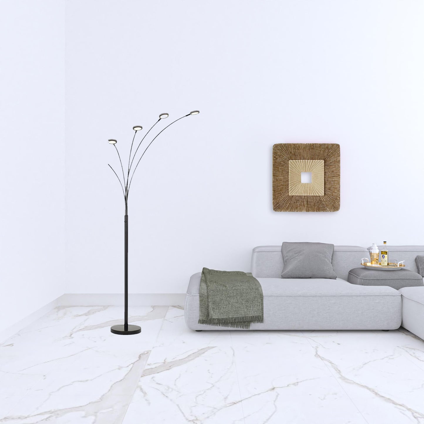 Bronze 5-Light Arc Floor Lamp