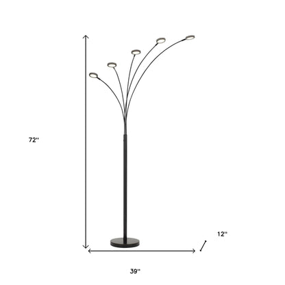 Bronze 5-Light Arc Floor Lamp