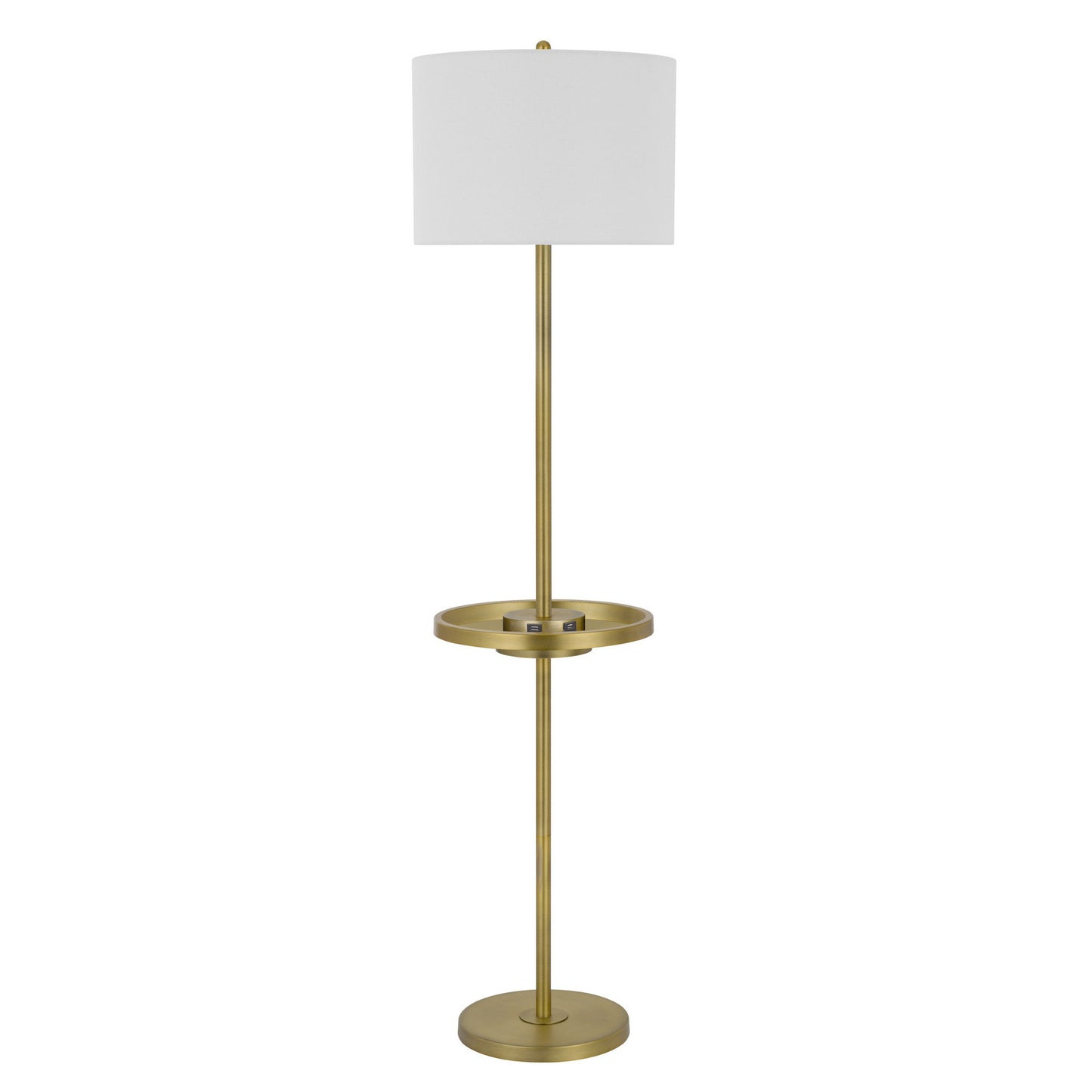 Nickel Tray Table Floor Lamp w/ Shade