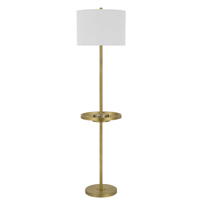 Nickel Tray Table Floor Lamp w/ Shade