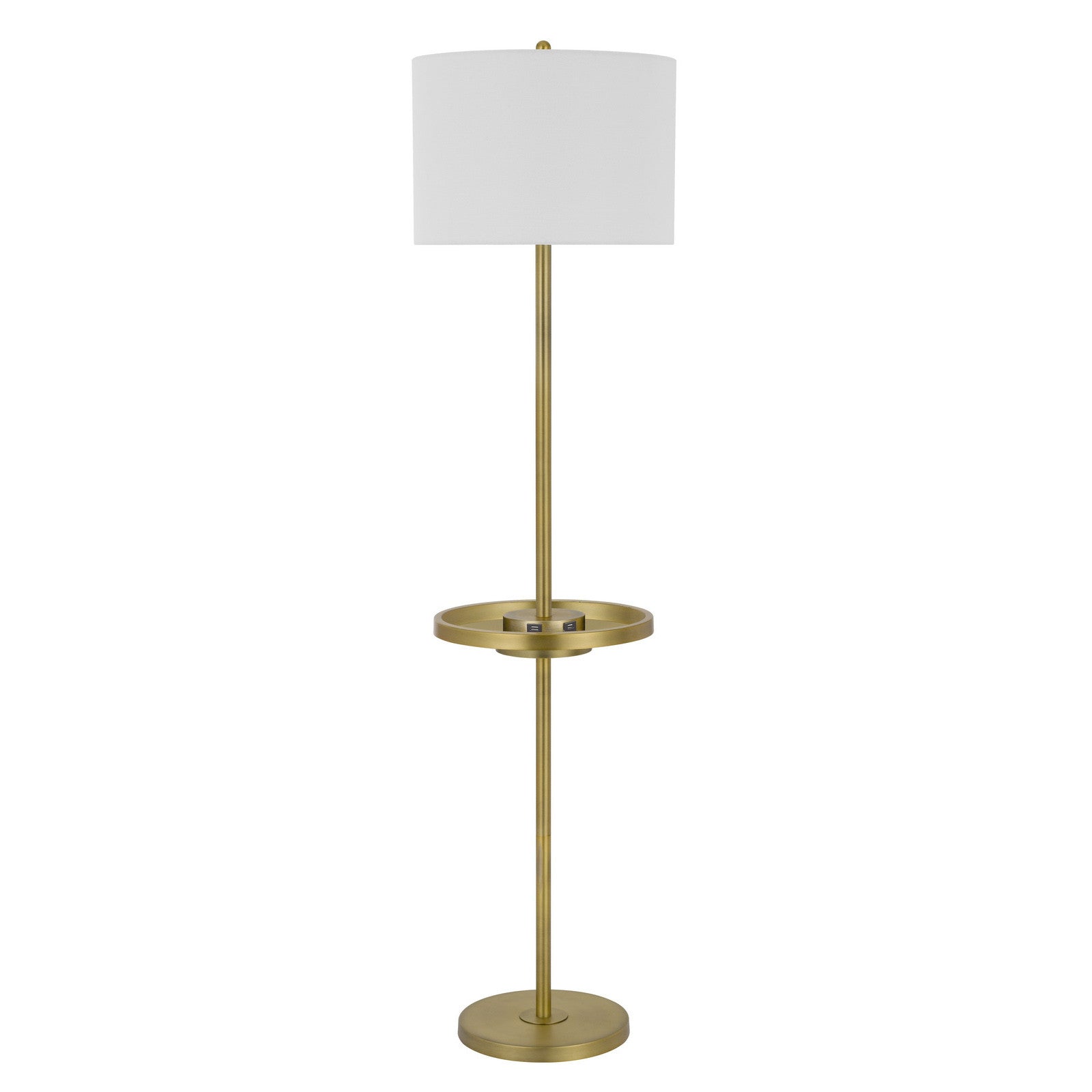 Nickel Tray Table Floor Lamp w/ Shade