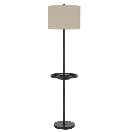 Bronze Tray Table Floor Lamp w/ Shade