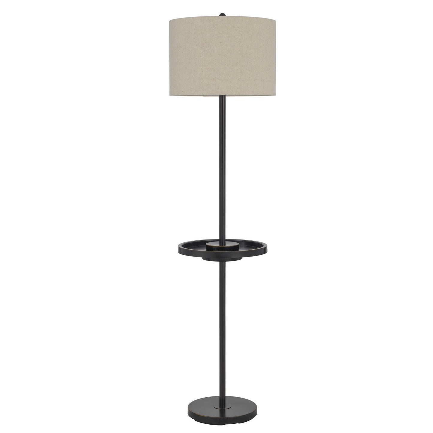 Bronze Tray Table Floor Lamp w/ Shade