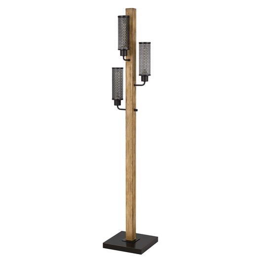 Brown 3-Light Floor Lamp w/ Shade