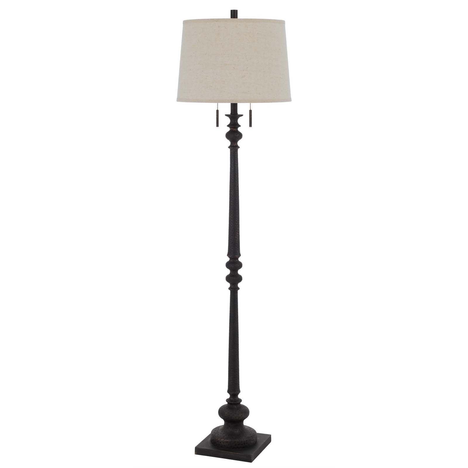 Rusted 2-Light Floor Lamp w/ Shade