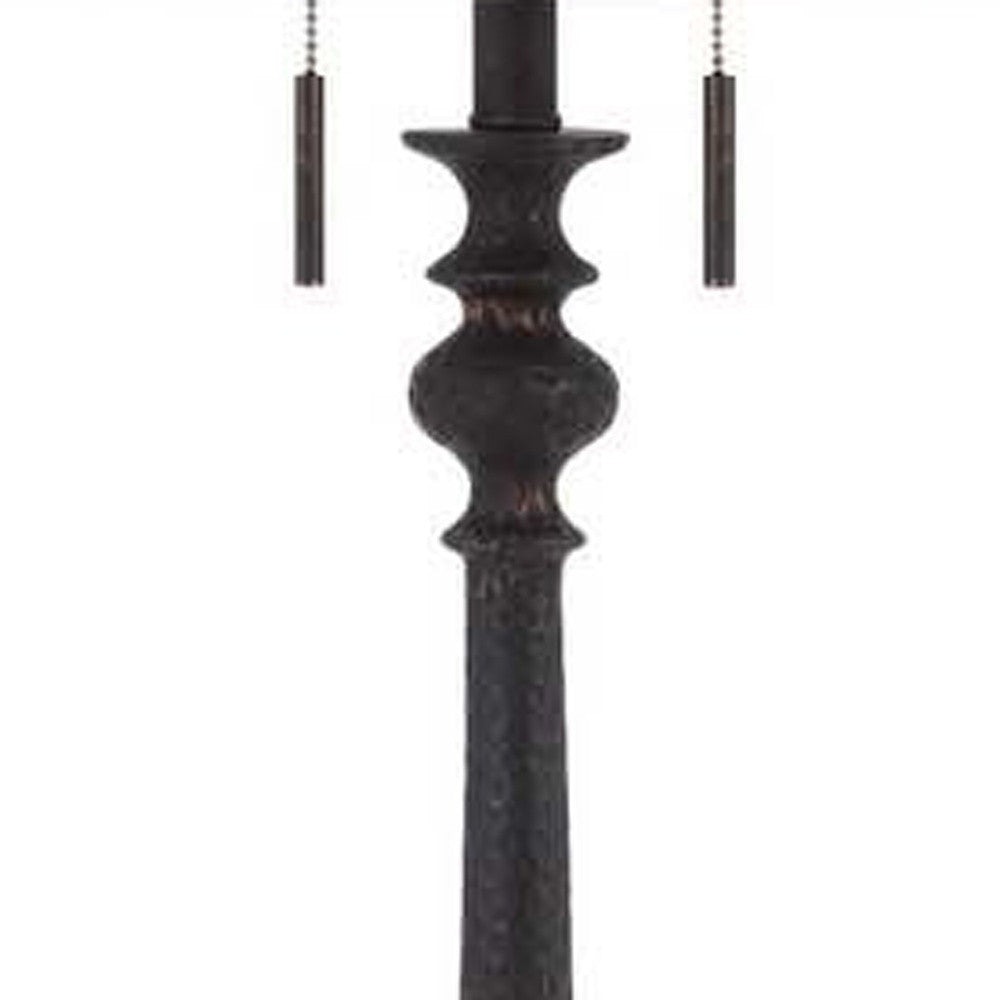 Rusted 2-Light Floor Lamp w/ Shade