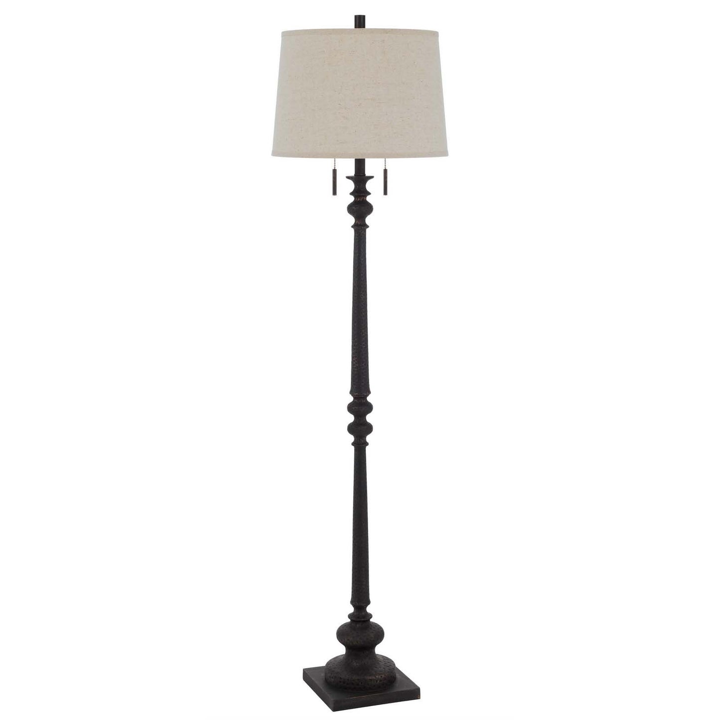 Rusted 2-Light Floor Lamp w/ Shade