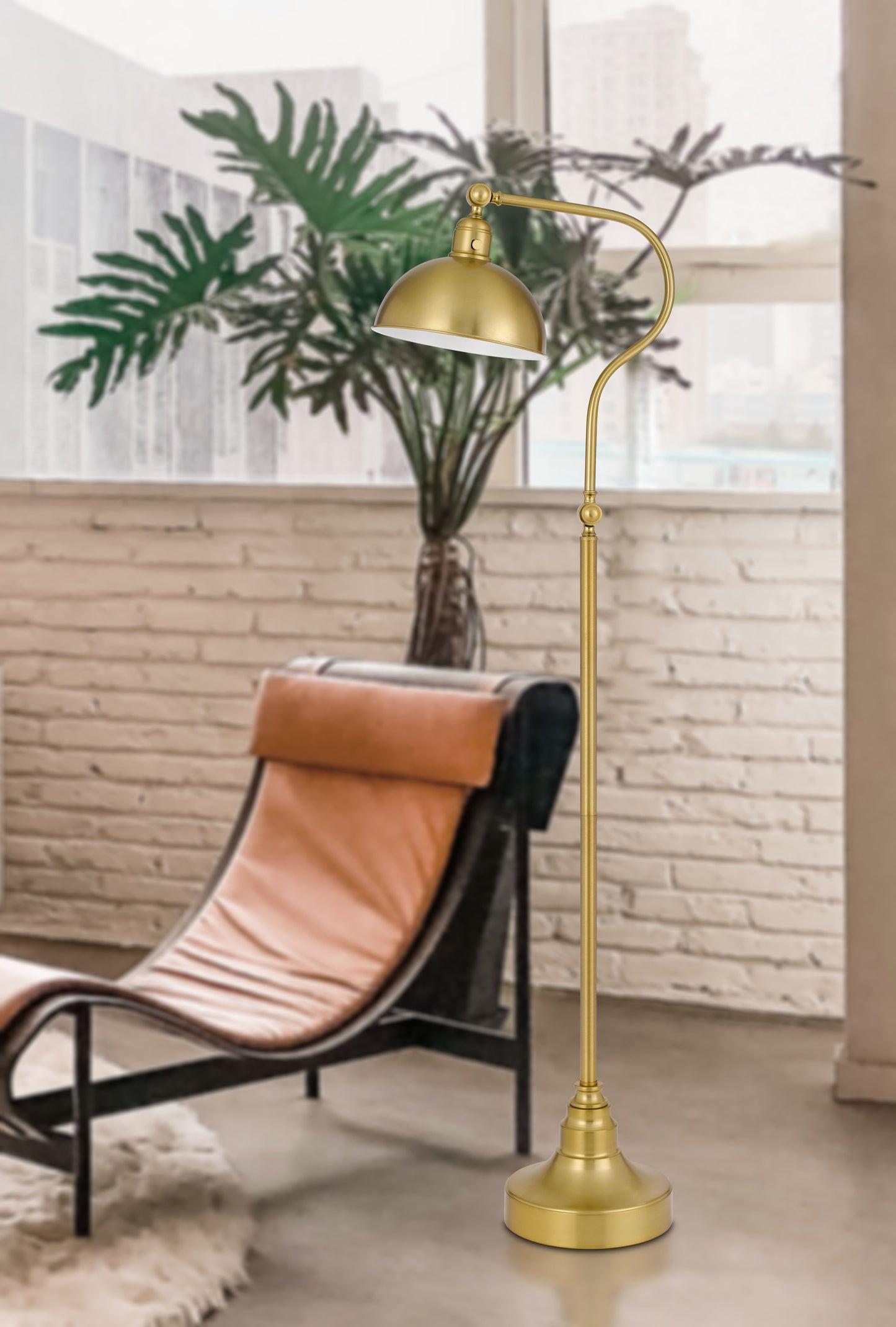 Brass Floor Lamp w/ Shade