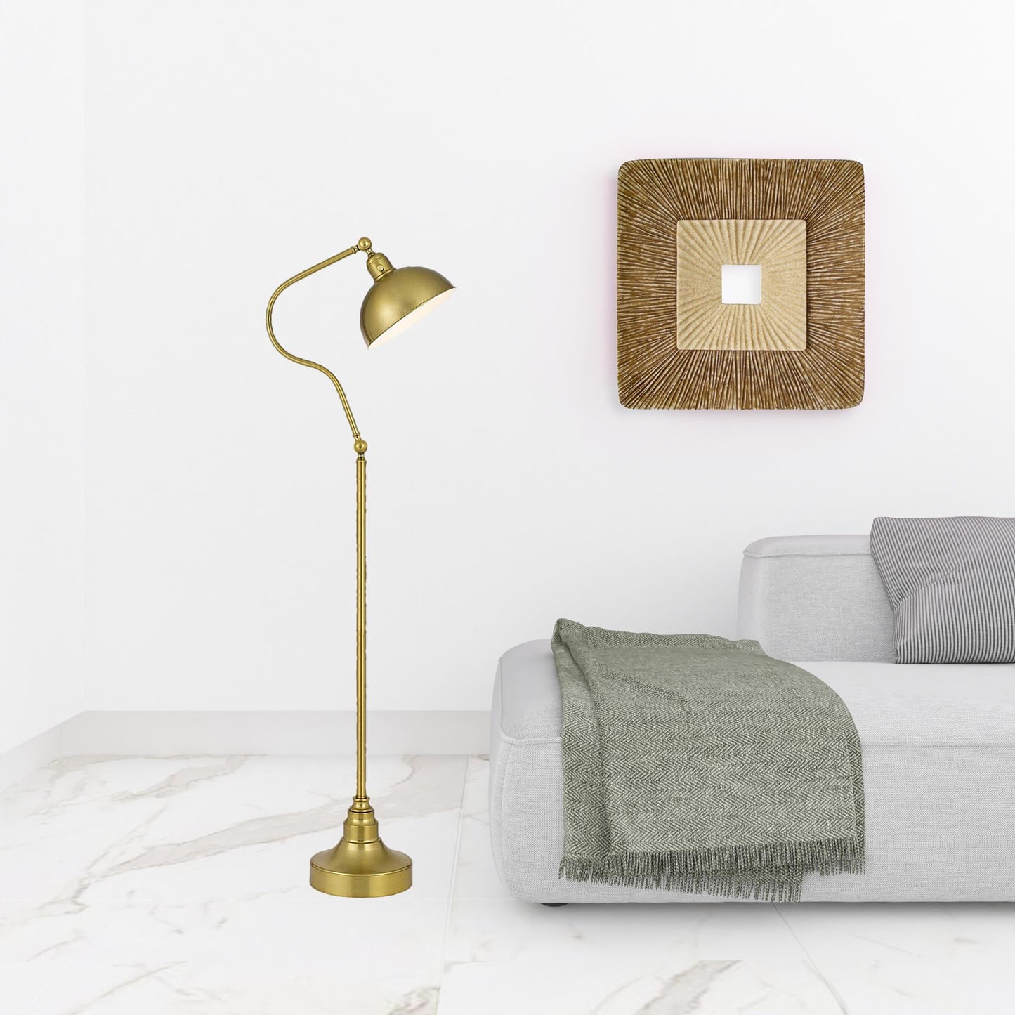 Brass Floor Lamp w/ Shade