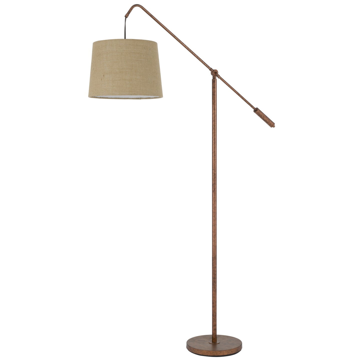 Rusted Adjustable Floor Lamp w/ Rust Shade