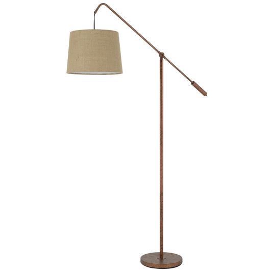 Rusted Adjustable Floor Lamp w/ Rust Shade