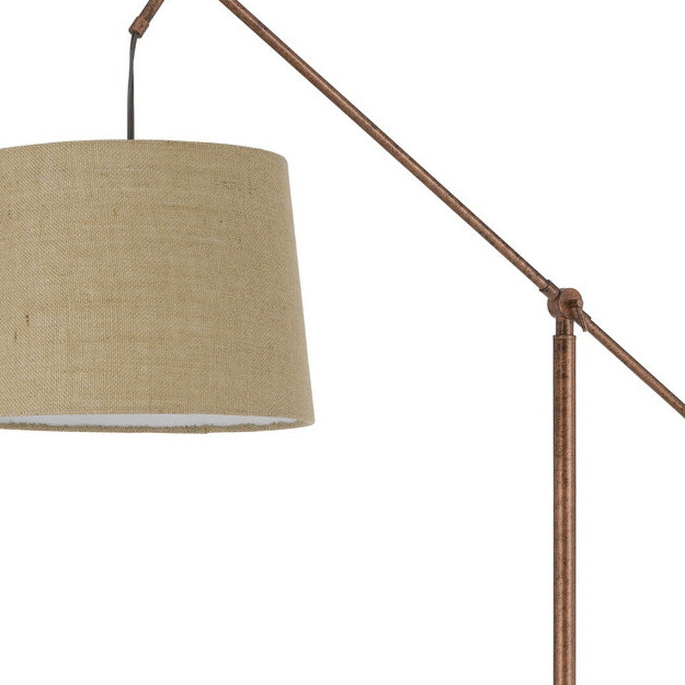 Rusted Adjustable Floor Lamp w/ Rust Shade