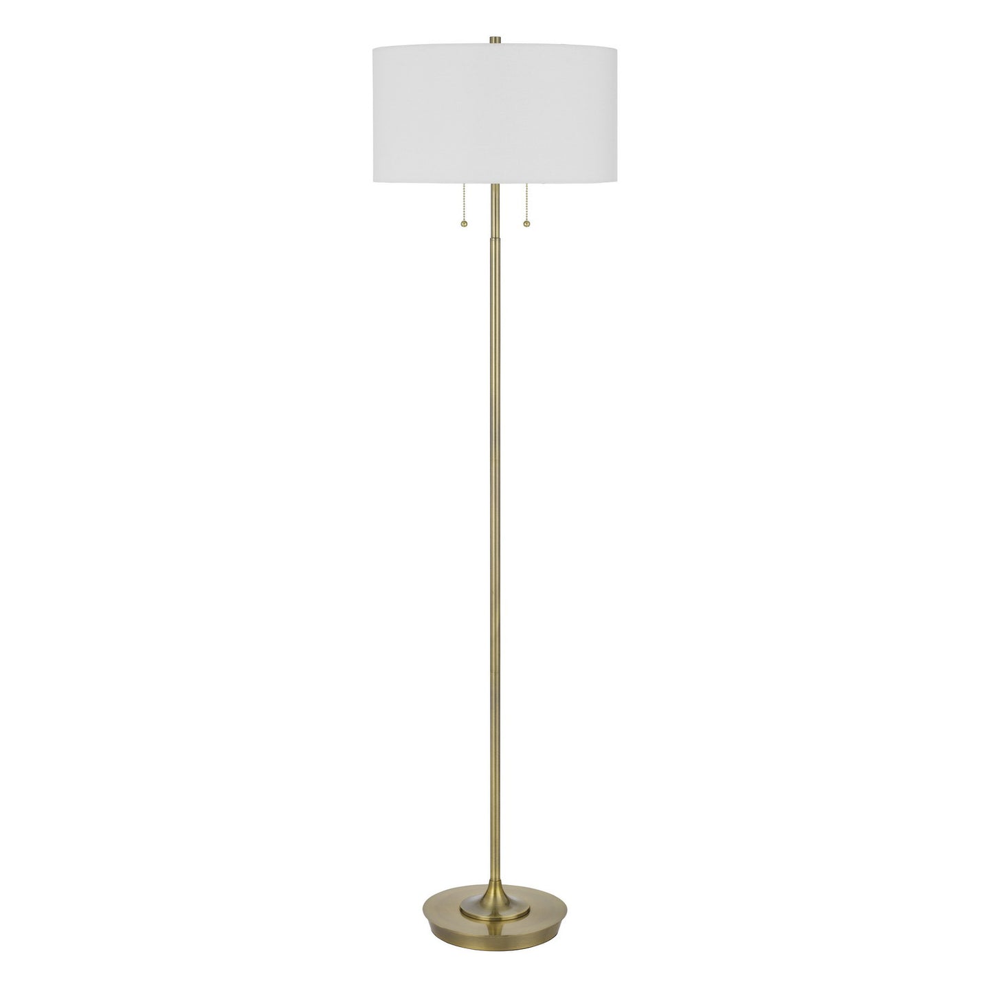 Brass 2-Light Floor Lamp w/ Shade
