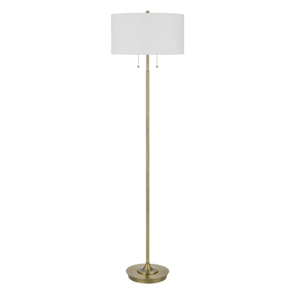 Brass 2-Light Floor Lamp w/ Shade
