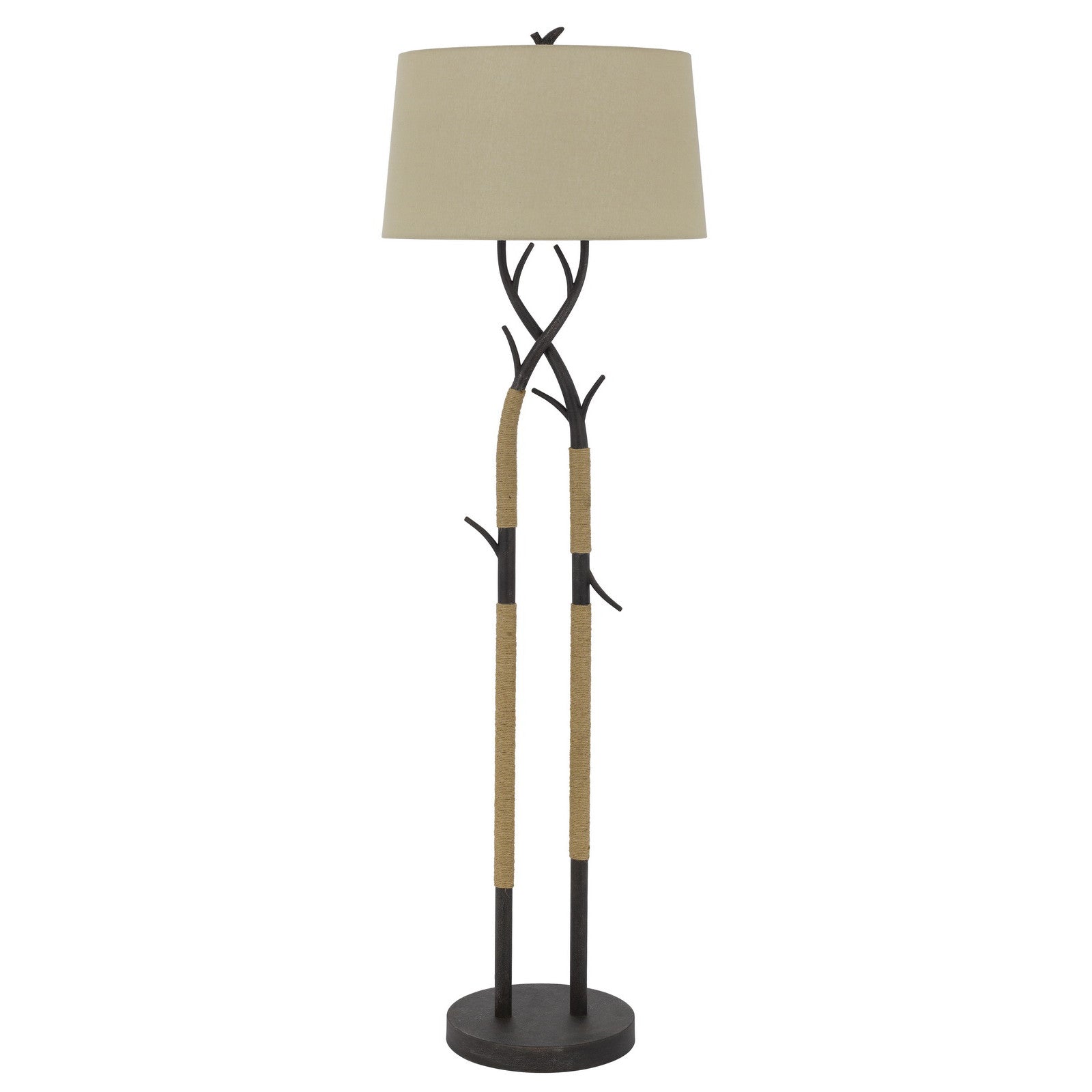 Black Floor Lamp w/ Tan Shade