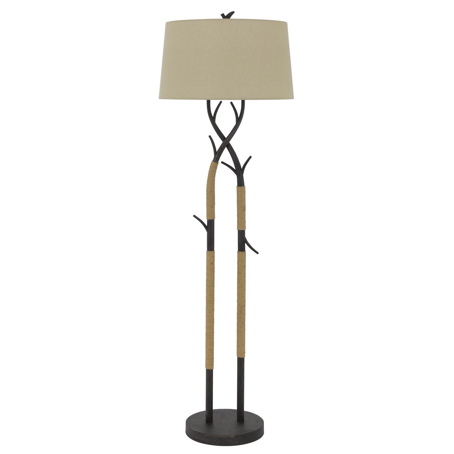 Black Floor Lamp w/ Tan Shade