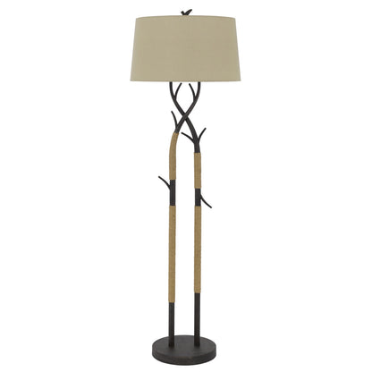 Black Floor Lamp w/ Tan Shade