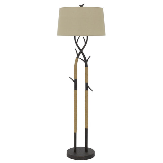 Black Floor Lamp w/ Tan Shade