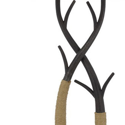 Black Floor Lamp w/ Tan Shade
