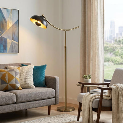 Bronze Adjustable Arc Floor Lamp w/ Shade