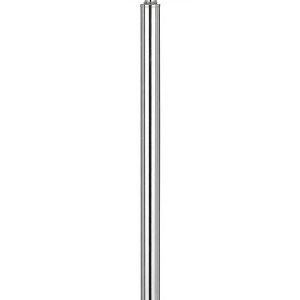 Chrome Tray Table Floor Lamp w/ Shade