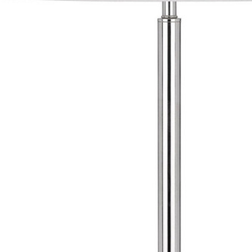 Chrome Tray Table Floor Lamp w/ Shade