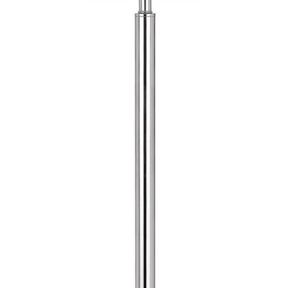 Chrome Tray Table Floor Lamp w/ Shade