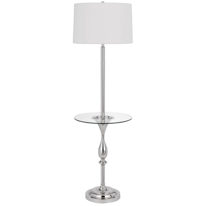 Chrome Tray Table Floor Lamp w/ Shade