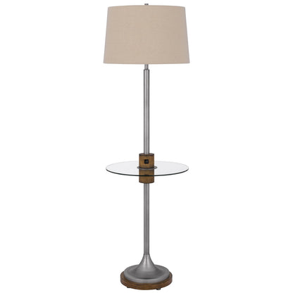 Pewter Tray Table Floor Lamp w/ Shade