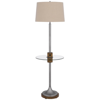 Pewter Tray Table Floor Lamp w/ Shade