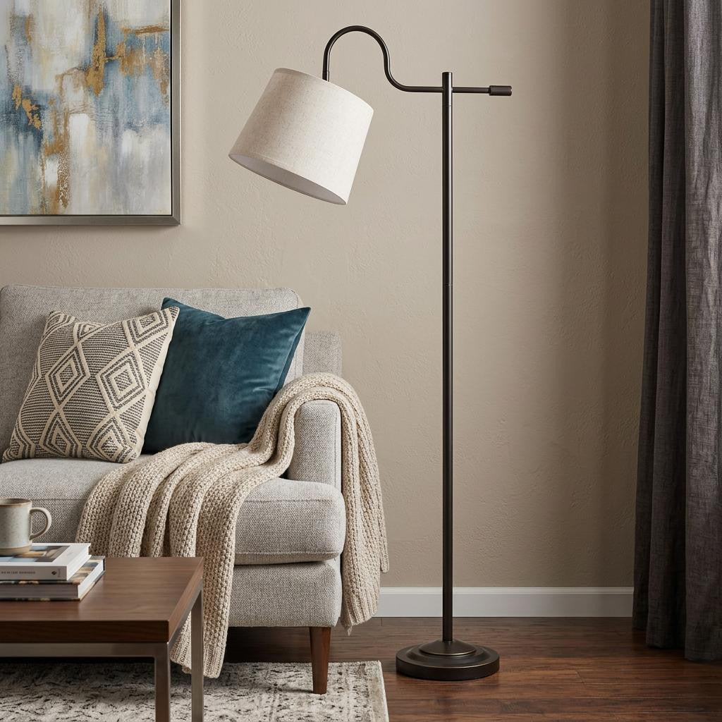 Bronze Adjustable Floor Lamp w/ Shade