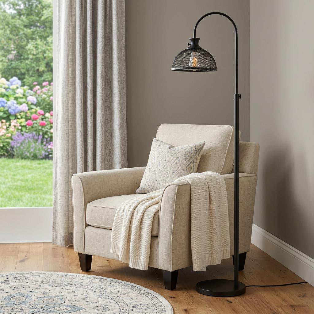 Black Adjustable Floor Lamp w/ Shade