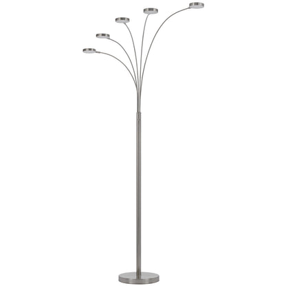 Nickel 5-Light Arc Floor Lamp