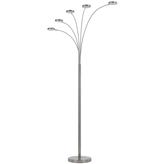 Nickel 5-Light Arc Floor Lamp