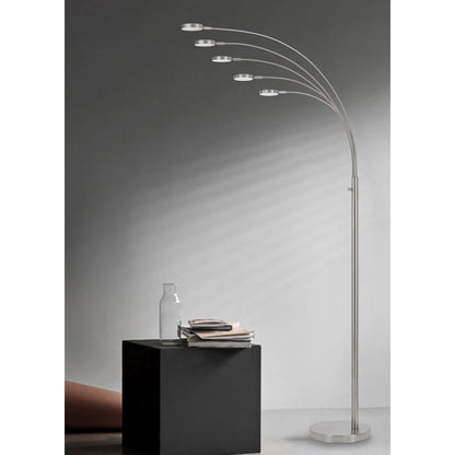 Nickel 5-Light Arc Floor Lamp