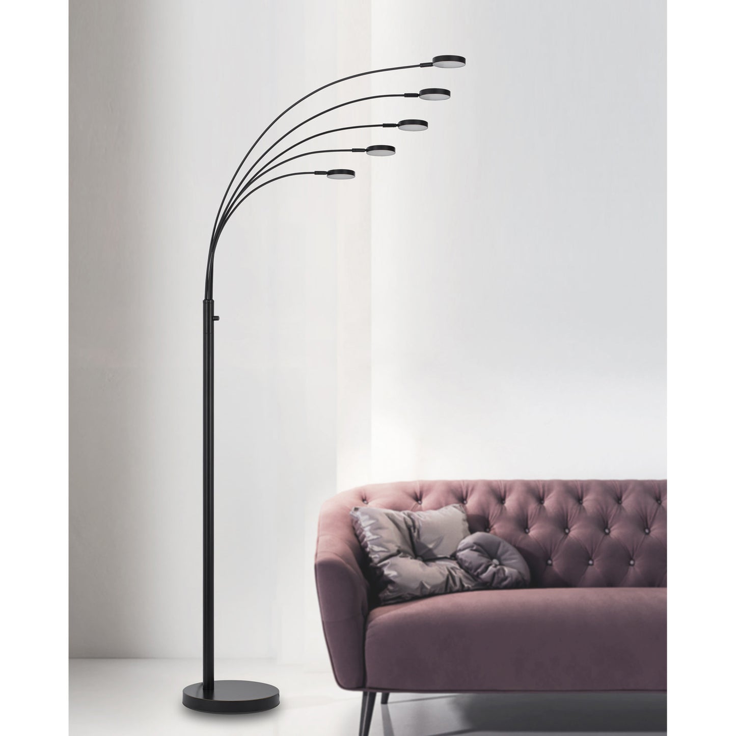 Bronze 5-Light Arc Floor Lamp