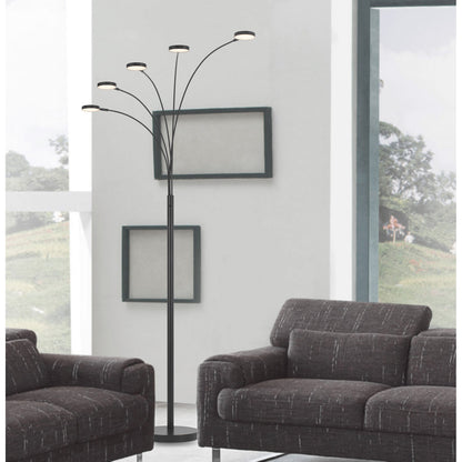 Bronze 5-Light Arc Floor Lamp