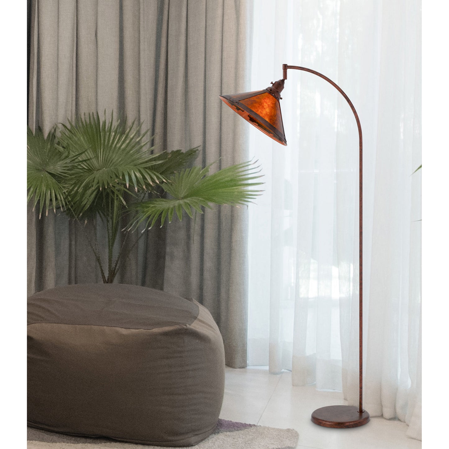 Rusted Floor Lamp w/ Shade