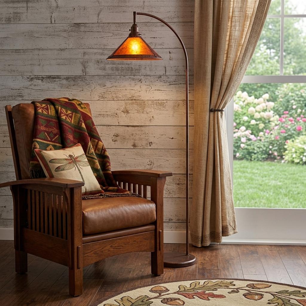 Rusted Floor Lamp w/ Shade