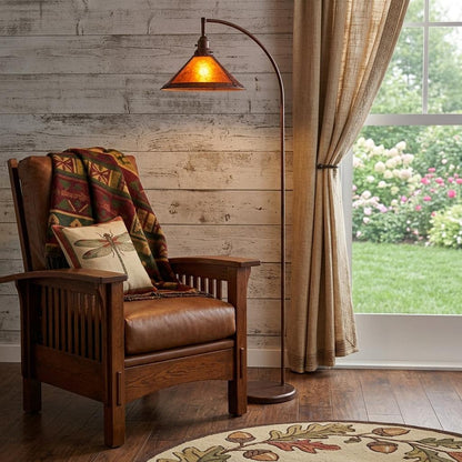 Rusted Floor Lamp w/ Shade