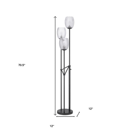 Black 3-Light Floor Lamp w/ Shade