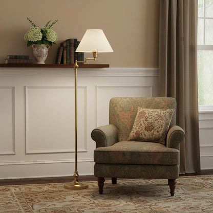 Bronze Swing Arm Floor Lamp w/ Shade