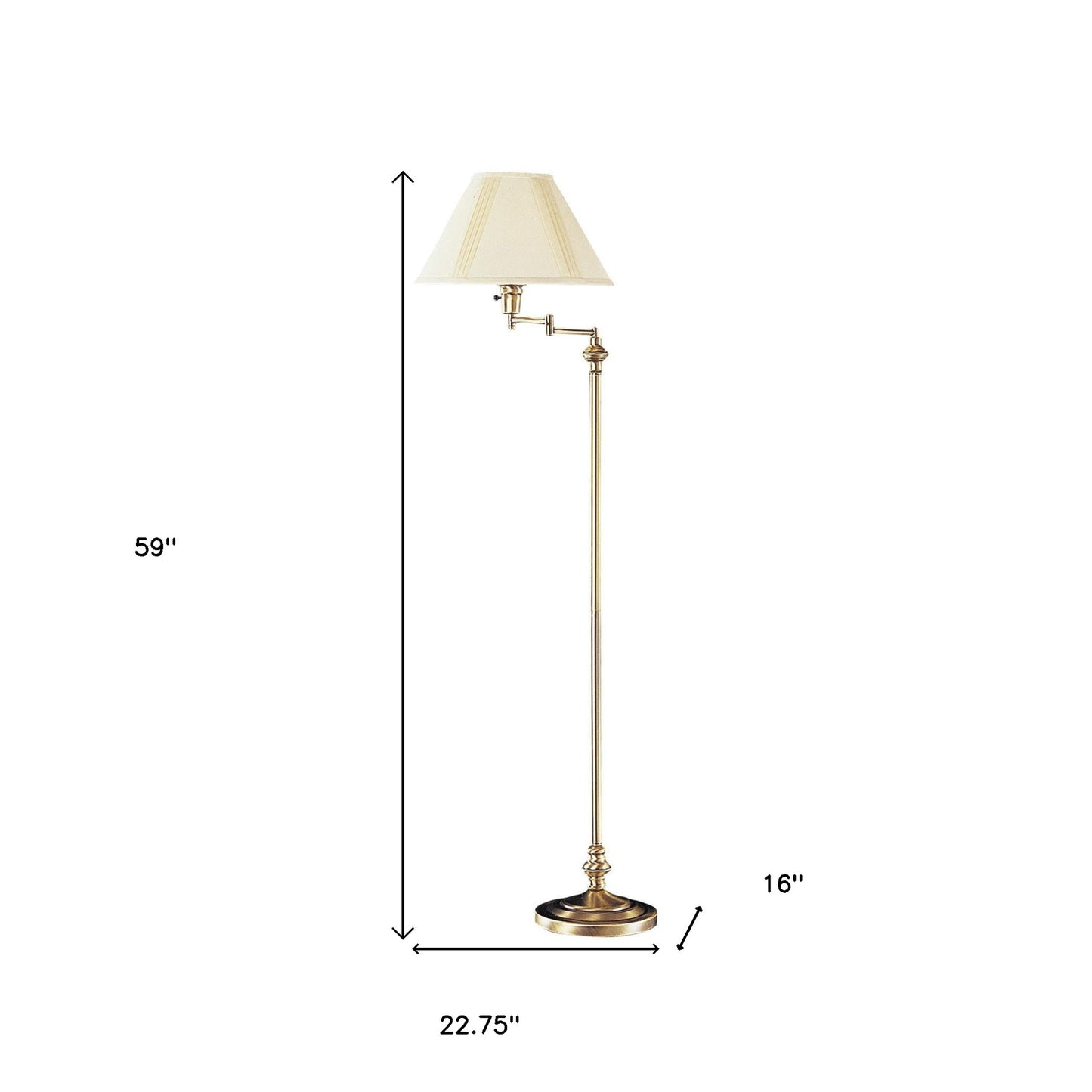 Bronze Swing Arm Floor Lamp w/ Shade