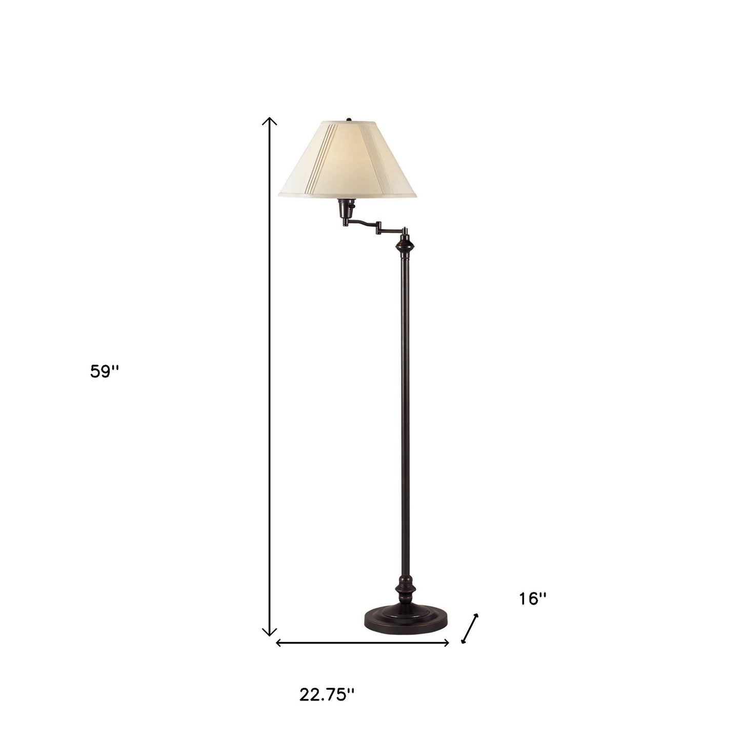 Bronze Swing Arm Floor Lamp w/ Shade
