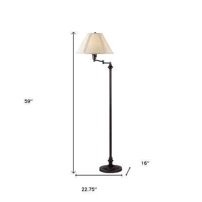 Bronze Swing Arm Floor Lamp w/ Shade