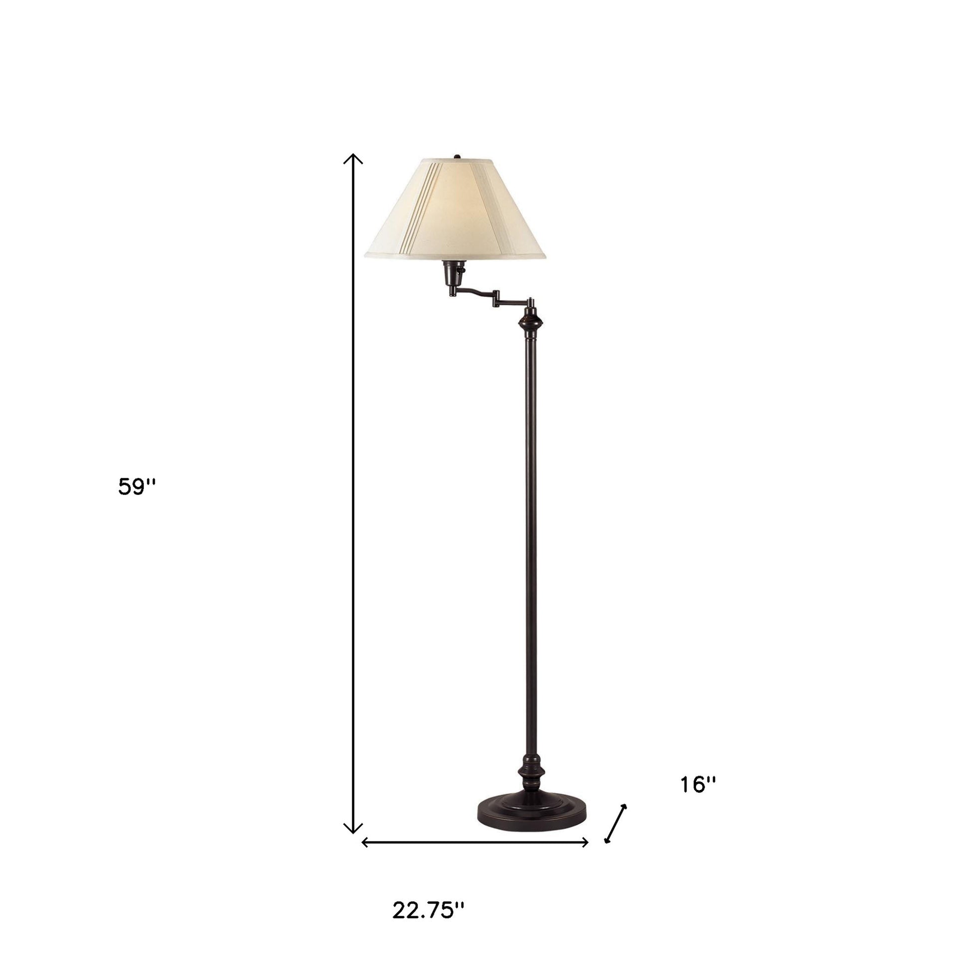 Bronze Swing Arm Floor Lamp w/ Shade