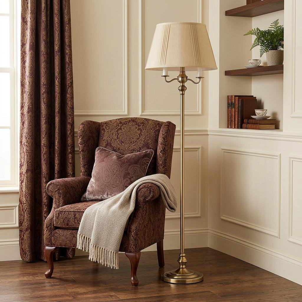 Bronze 4-Light Floor Lamp w/ Shade