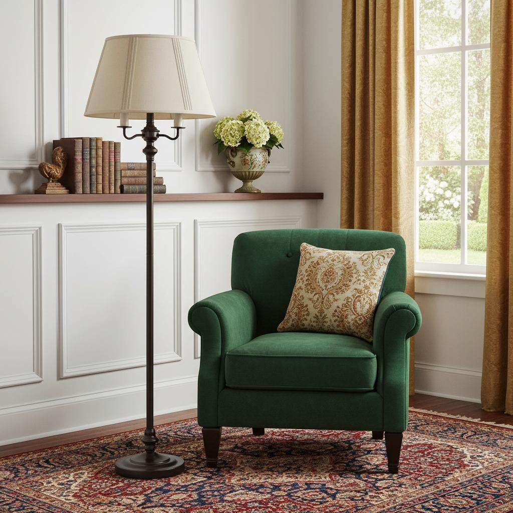 Bronze 4-Light Floor Lamp w/ Shade